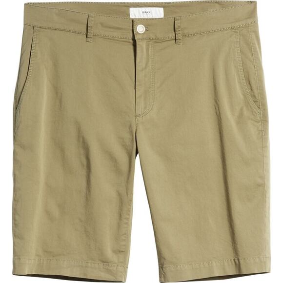 Brax Feel Good Bozen Flat Front Stretch Cotton Bermuda Shorts Green 33 NEW - Picture 14 of 16